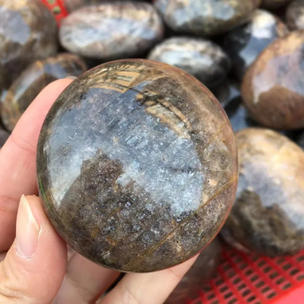 Natural Black Moonstone Sphere | Dark Lunar Magic · Protection & New Beginnings