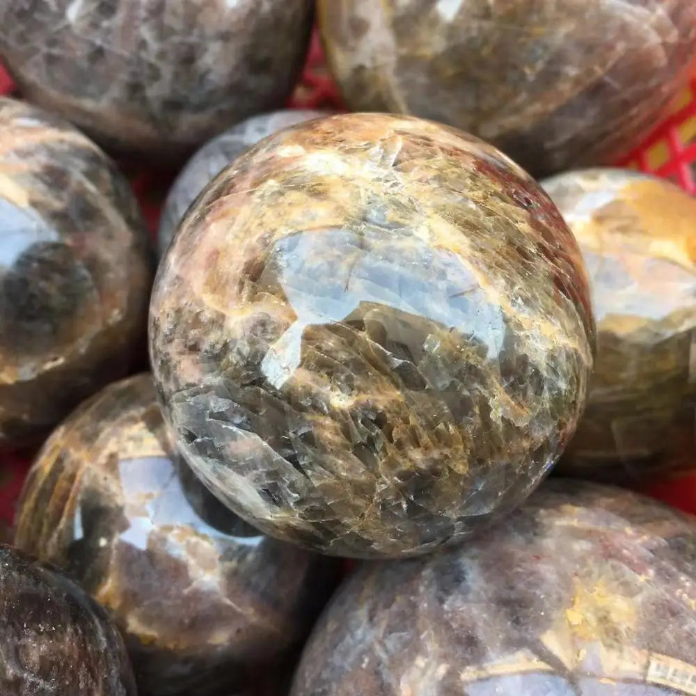 Natural Black Moonstone Sphere | Dark Lunar Magic · Protection & New Beginnings