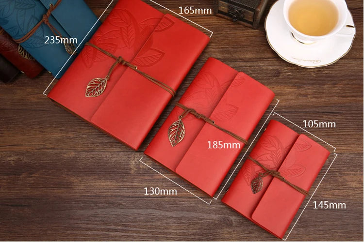 PU Leather Spiral Notebook | Replaceable Pages Journal | 3 Sizes, 8 Colors