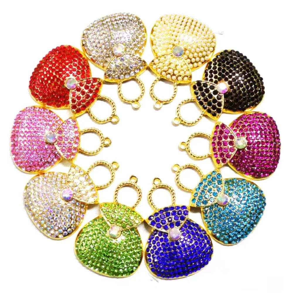 Big Purse Charms – 10pcs Alloy Bag Pendants in Silver & Gold