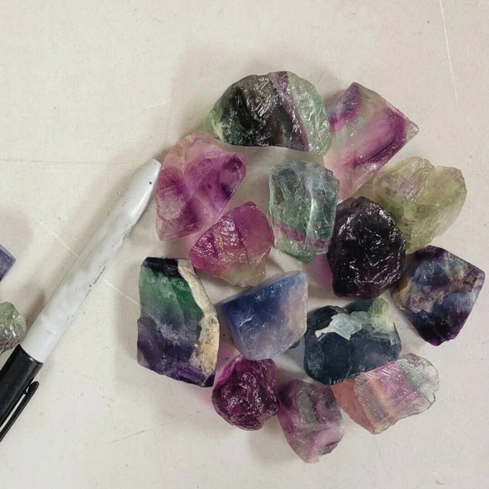 Raw Rainbow Fluorite Rough Stones | Natural Healing Crystal Specimens | 50g & 100g