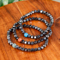 Hematite with Crystal Bead Stretch Bracelet