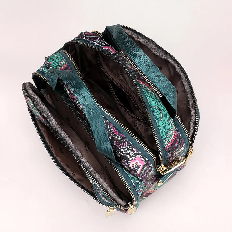 Whimsy Trail Small Printed Nylon Crossbody Bag