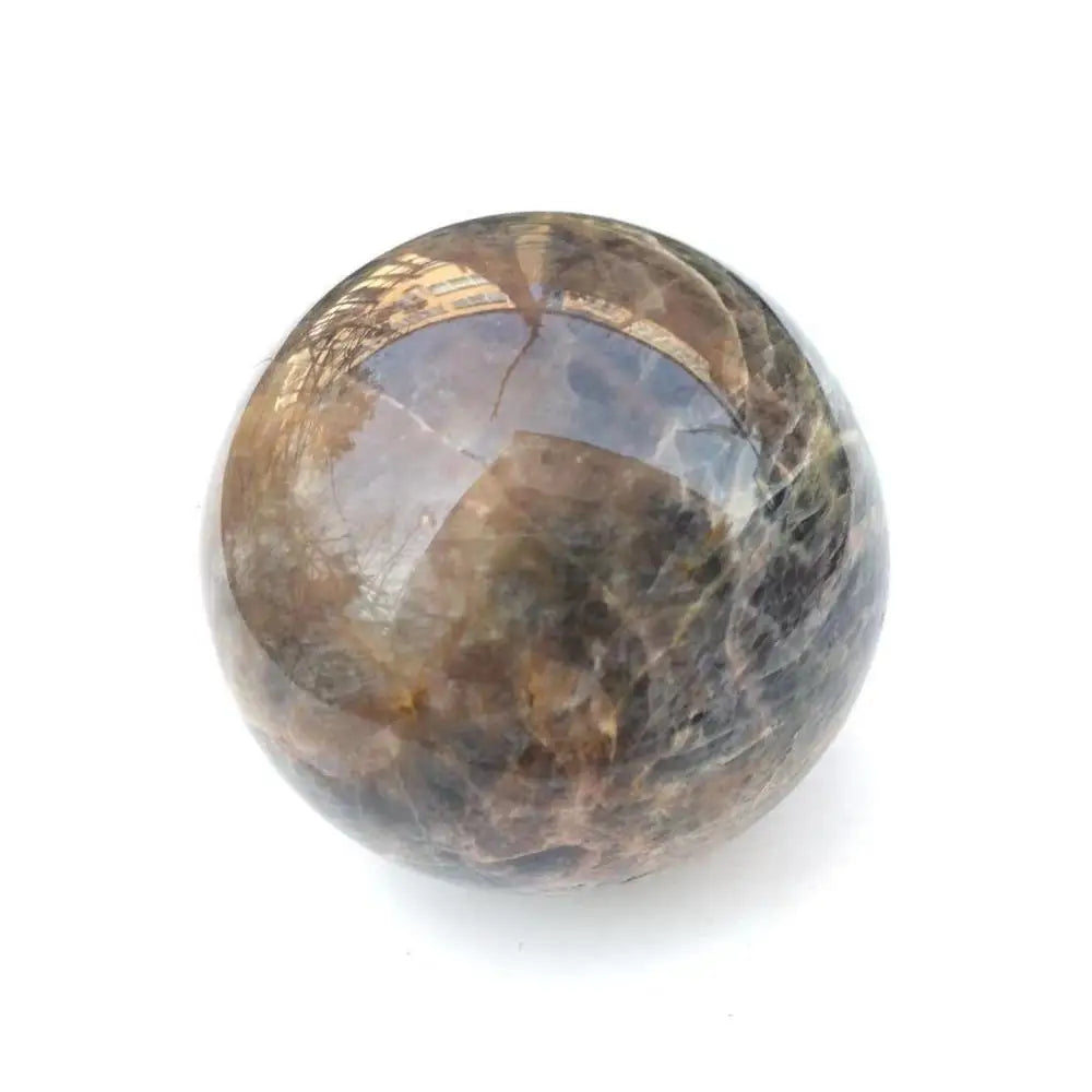 Natural Black Moonstone Sphere | Dark Lunar Magic · Protection & New Beginnings