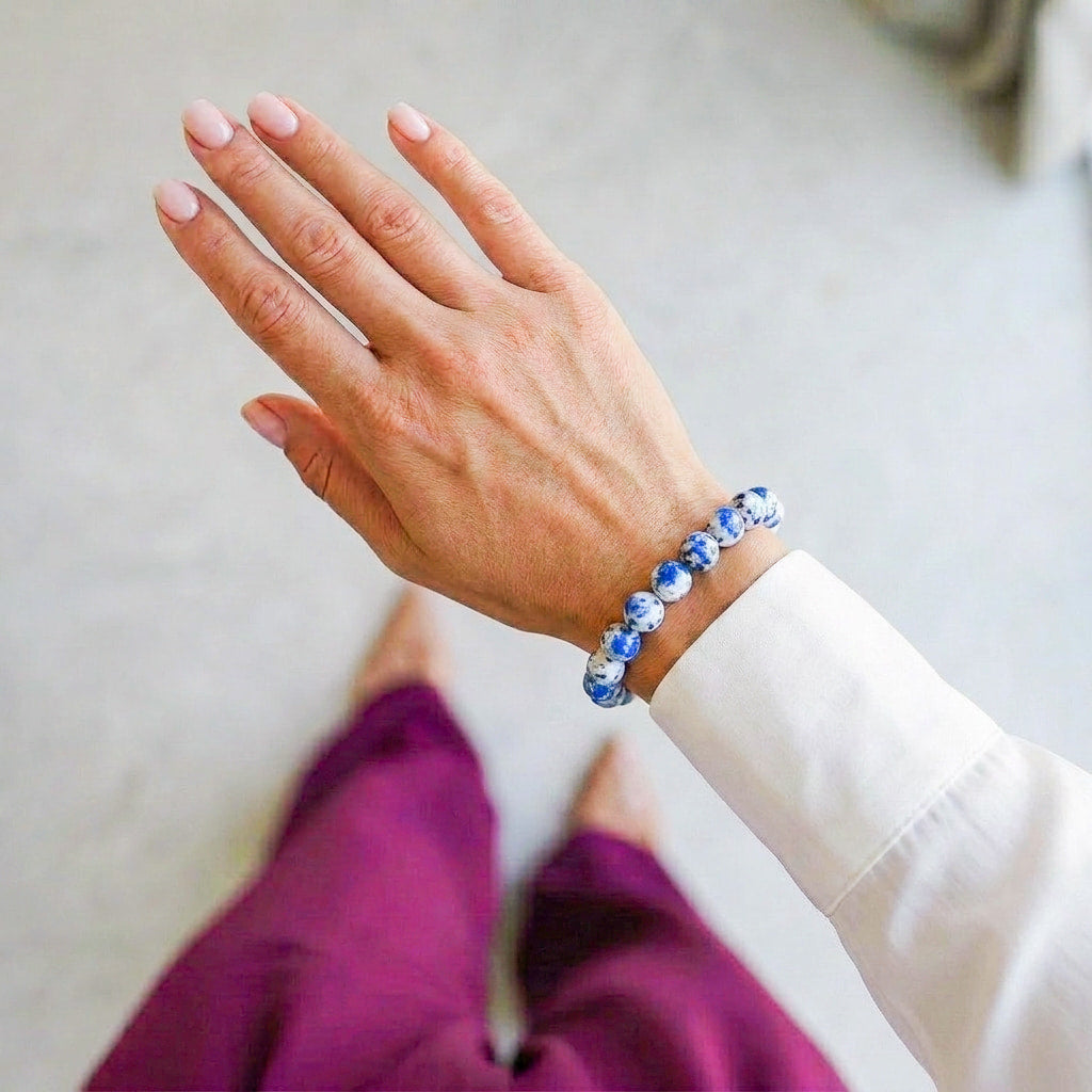 K2 Stone Beaded Bracelet | Azurite & Granite