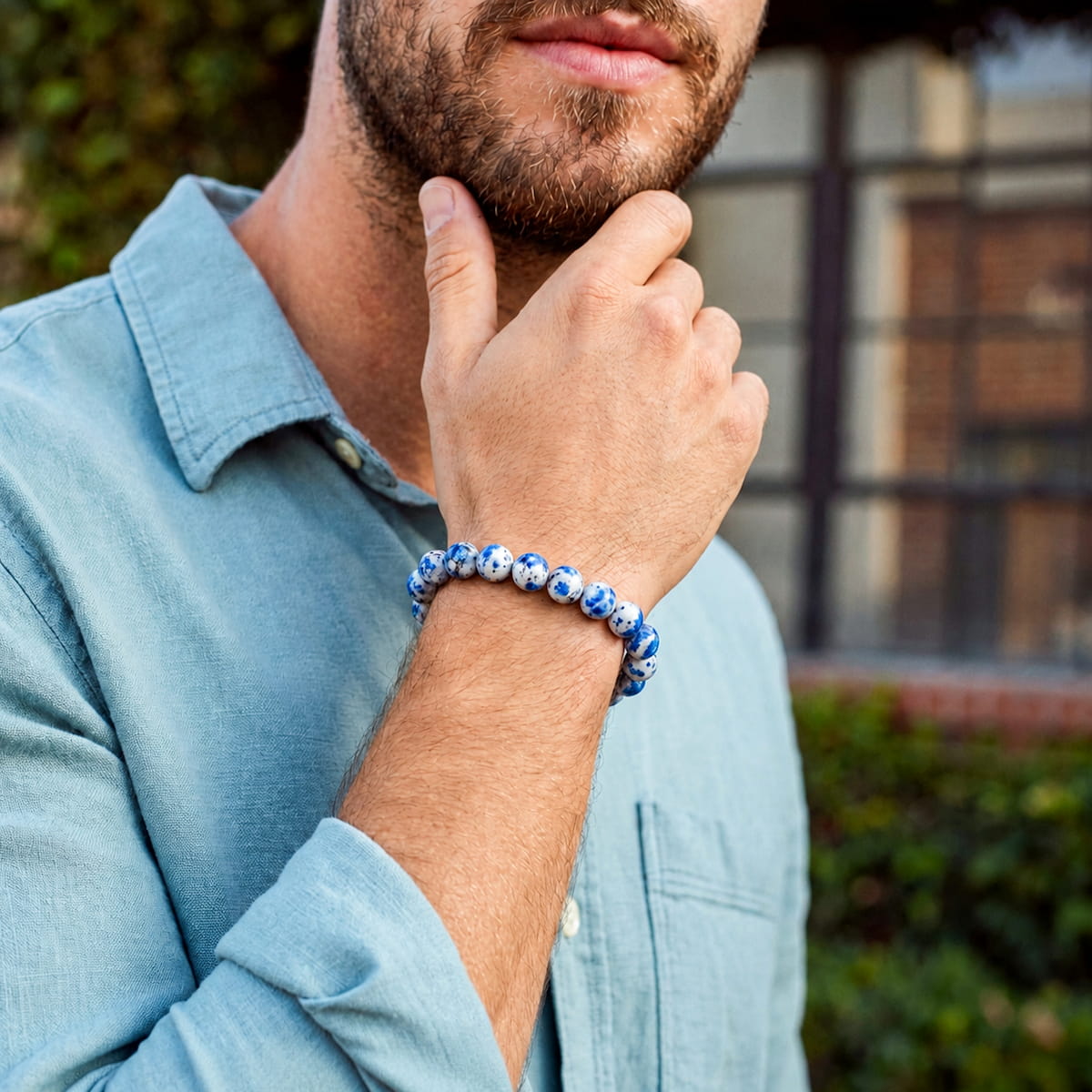 K2 Stone Beaded Bracelet | Azurite & Granite