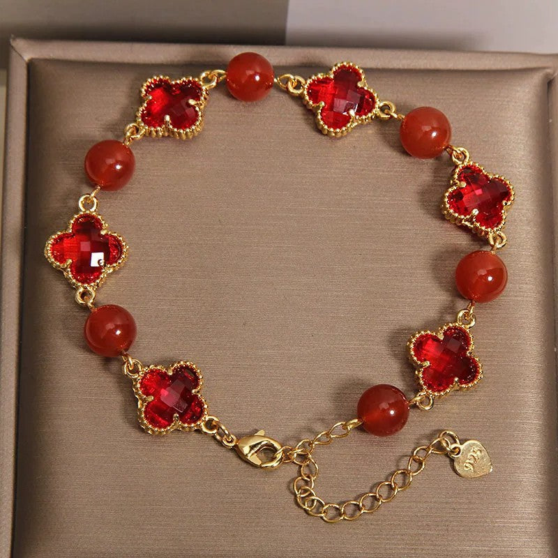 Four-Leaf Clover Bracelet | Colorful Stone-Look Styles