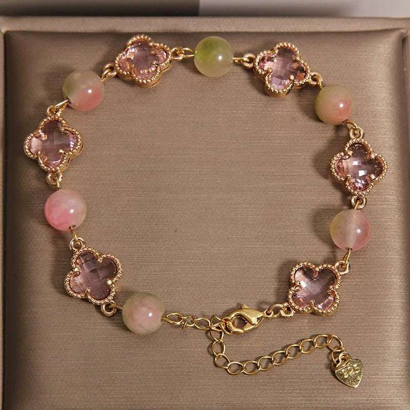 Four-Leaf Clover Bracelet | Colorful Stone-Look Styles
