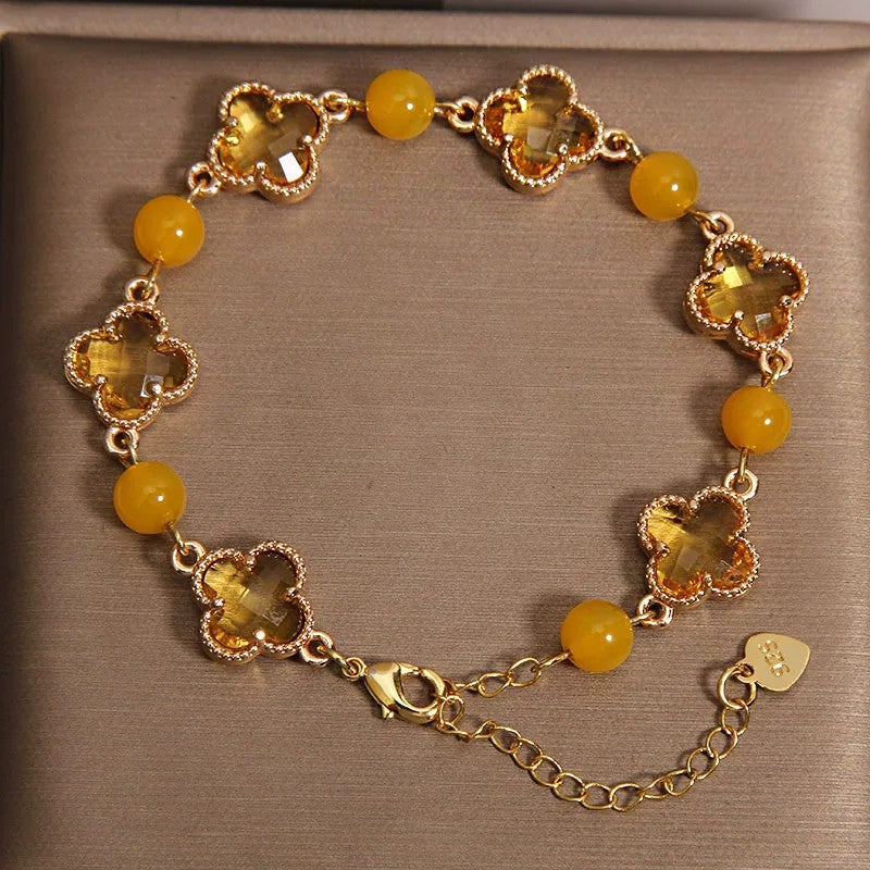 Four-Leaf Clover Bracelet | Colorful Stone-Look Styles