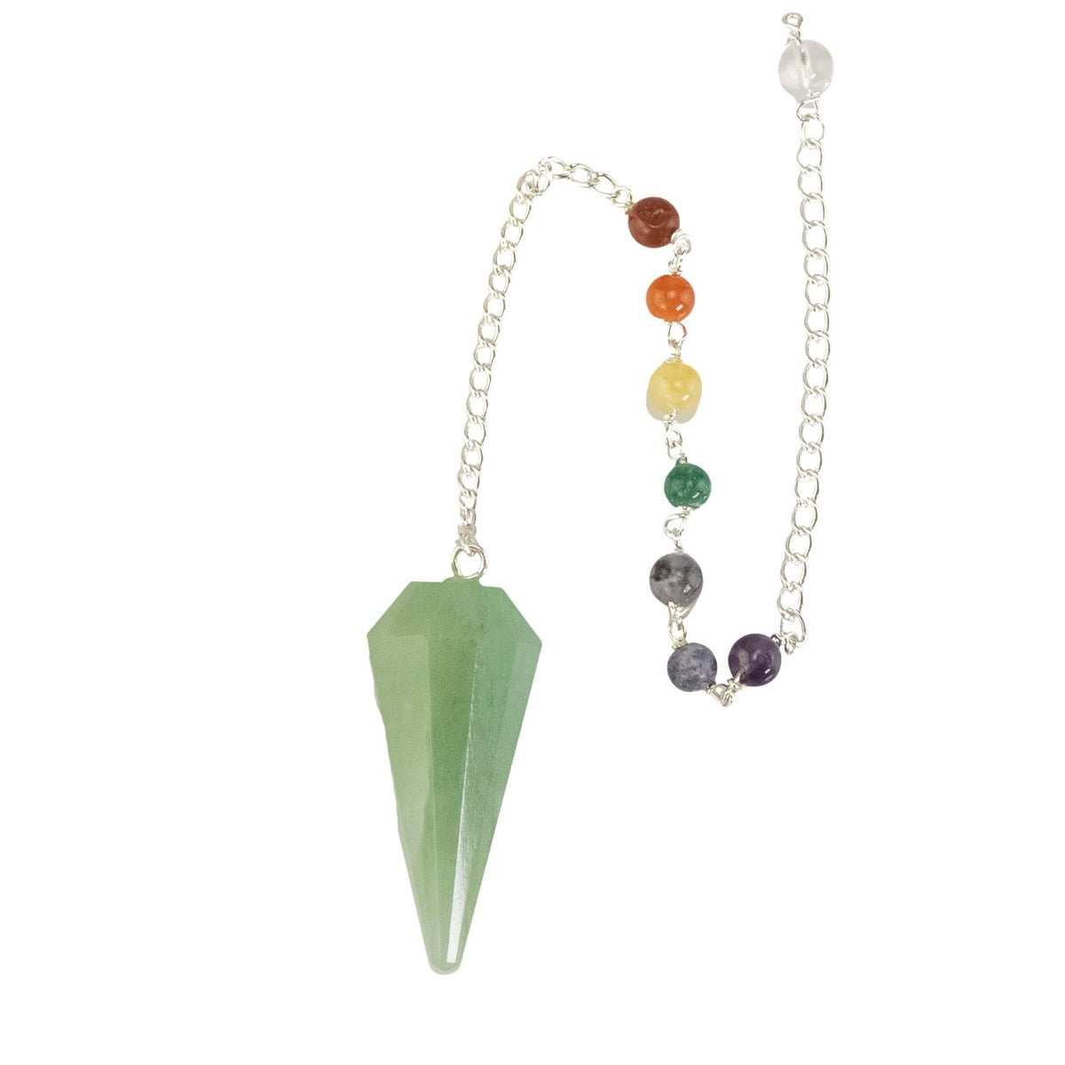 7 Chakra Faceted Green Aventurine Pendulum