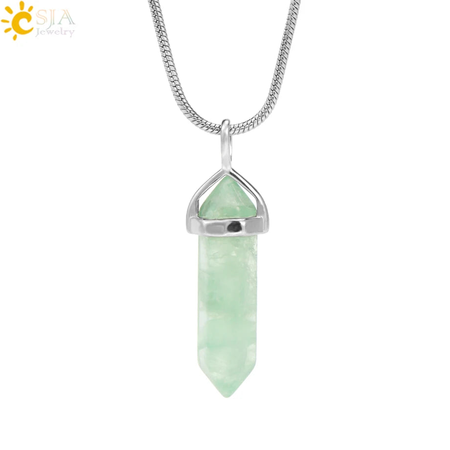 Fluorite Crystal Pillar Necklace