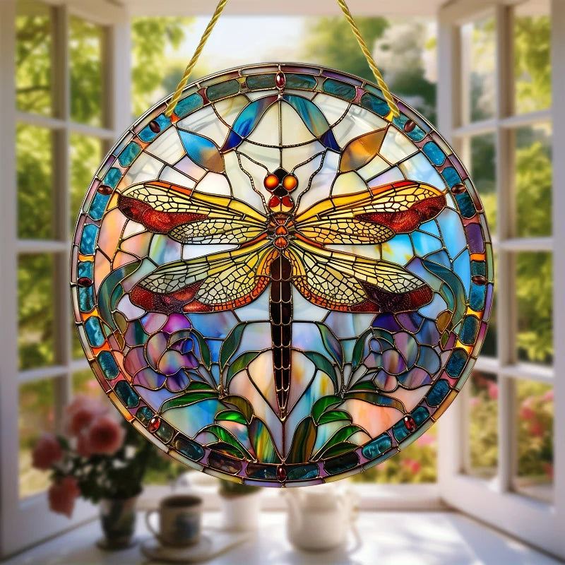 Stained Glass Dragonfly Suncatcher