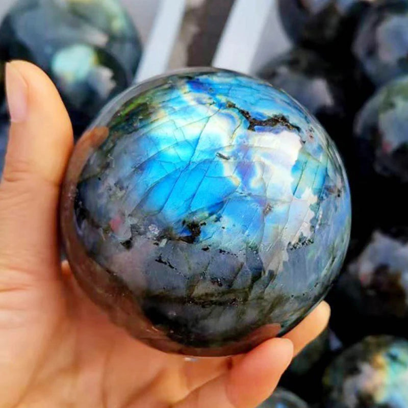Natural Labradorite Crystal Sphere | Mystic Flash · Intuition, Protection & Magic