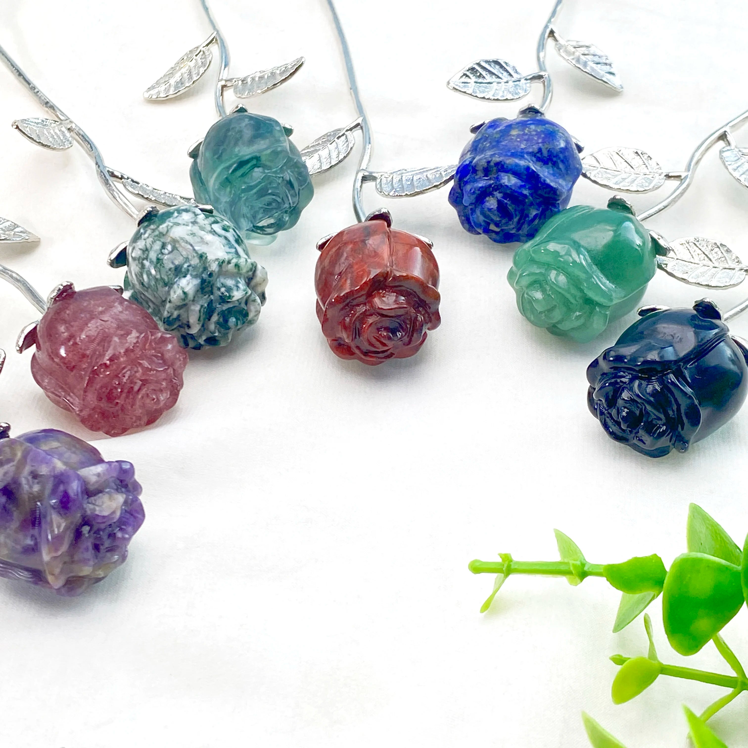 Crystal Carved Rose Flower — Natural Gemstone Rose Gift