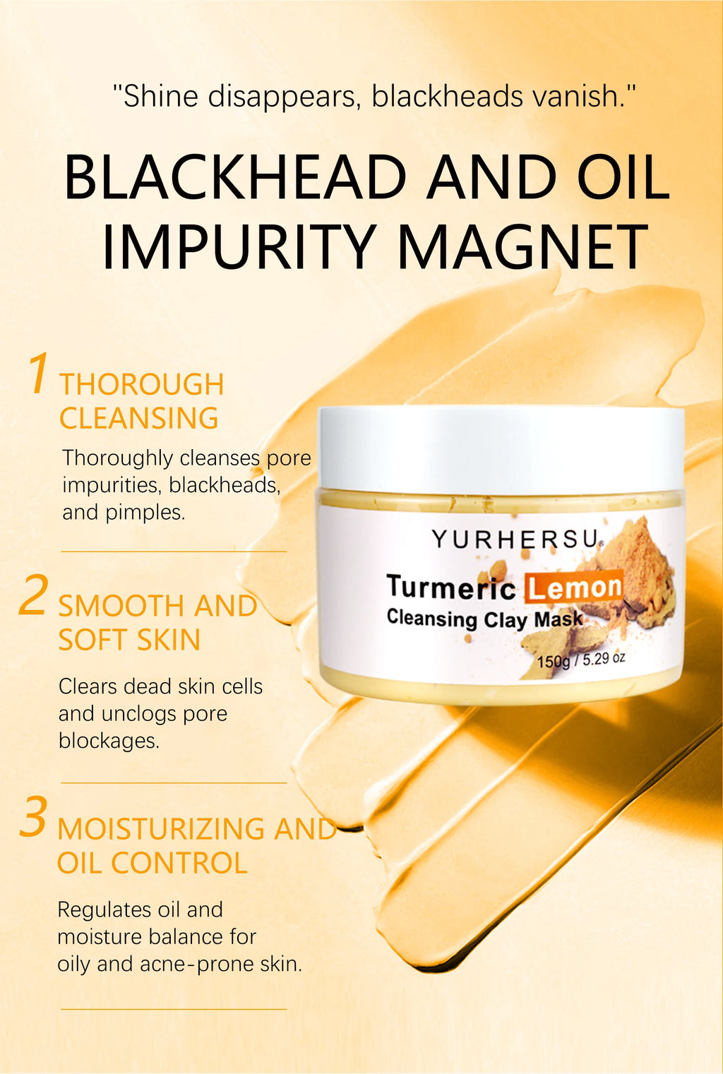 Turmeric & Vitamin C Clay Mask – Deep Cleansing, Pore-Minimizing & Brightening