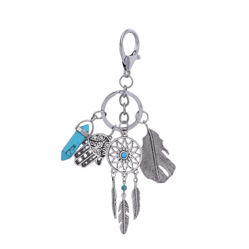 Dreamcatcher Keychain & Bag Charm — Boho Feather Accessory