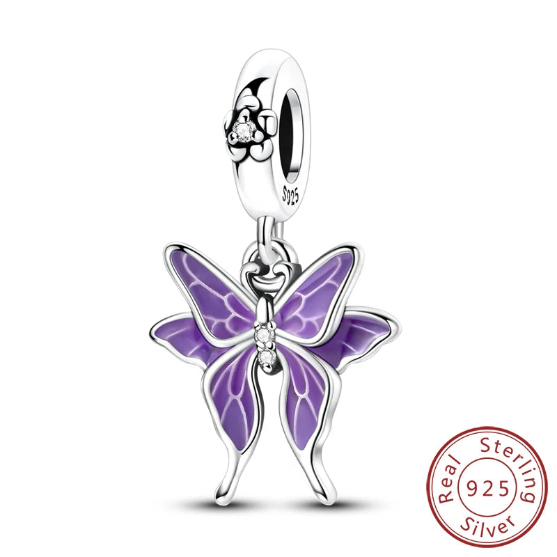 925 Silver Nature & Animal Charms – Butterfly, Floral & Woodland Pendants for Bracelets