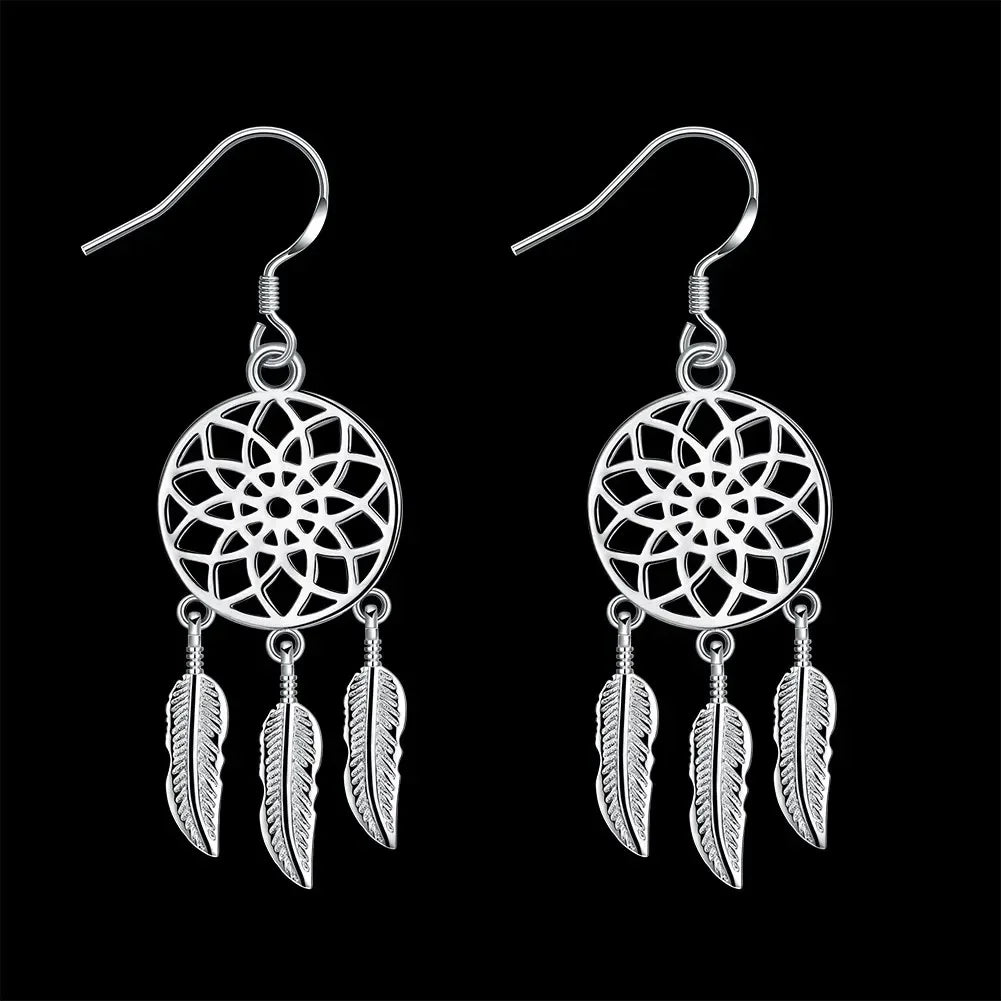 925 Sterling Silver Dreamcatcher Earrings