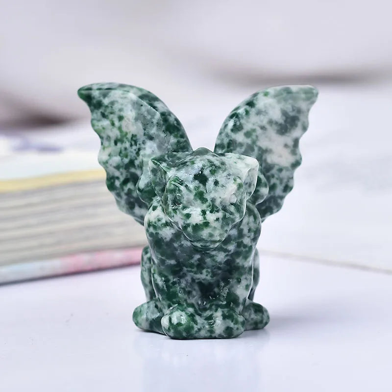 Natural Stone Crystal Gargoyle Figurine