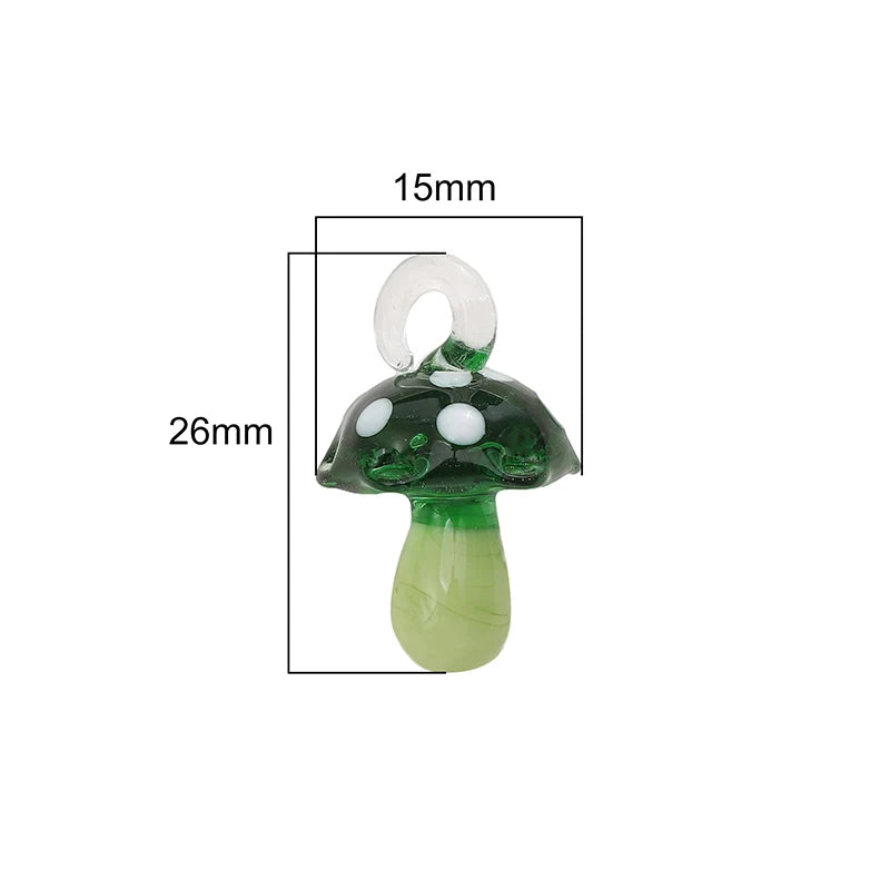 Lampwork Glass Mushroom Charm Bead – DIY Jewelry Pendant