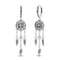 925 Sterling Silver Dreamcatcher Tassel Drop Earrings