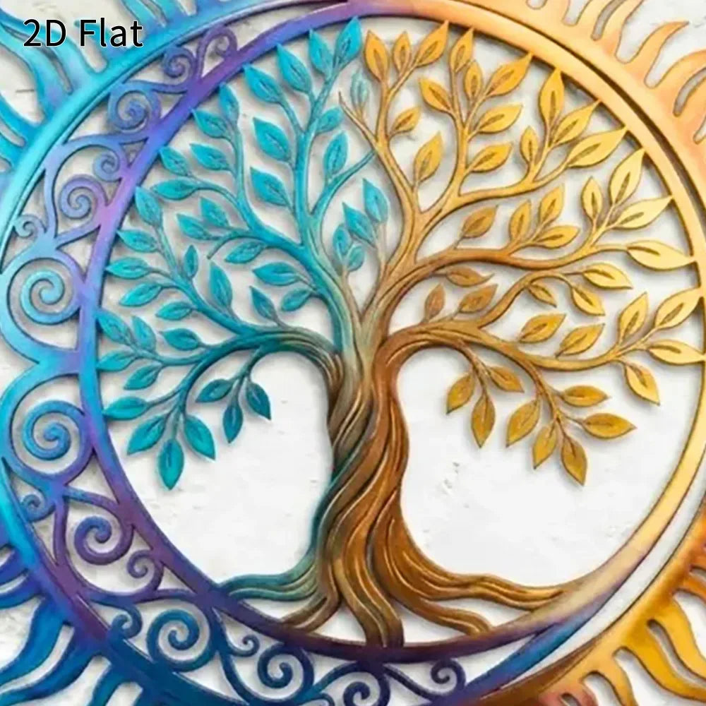 Tree of Life Sun & Moon Metal Wall Art