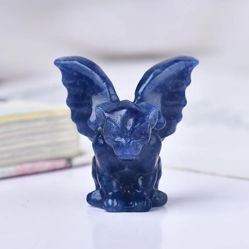 Natural Stone Crystal Gargoyle Figurine