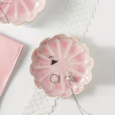 Lotus Leaf Ceramic Jewelry Bowl | Boho Organizer