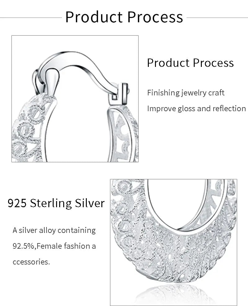 Hollow Round Hoop Earrings | Silver Style