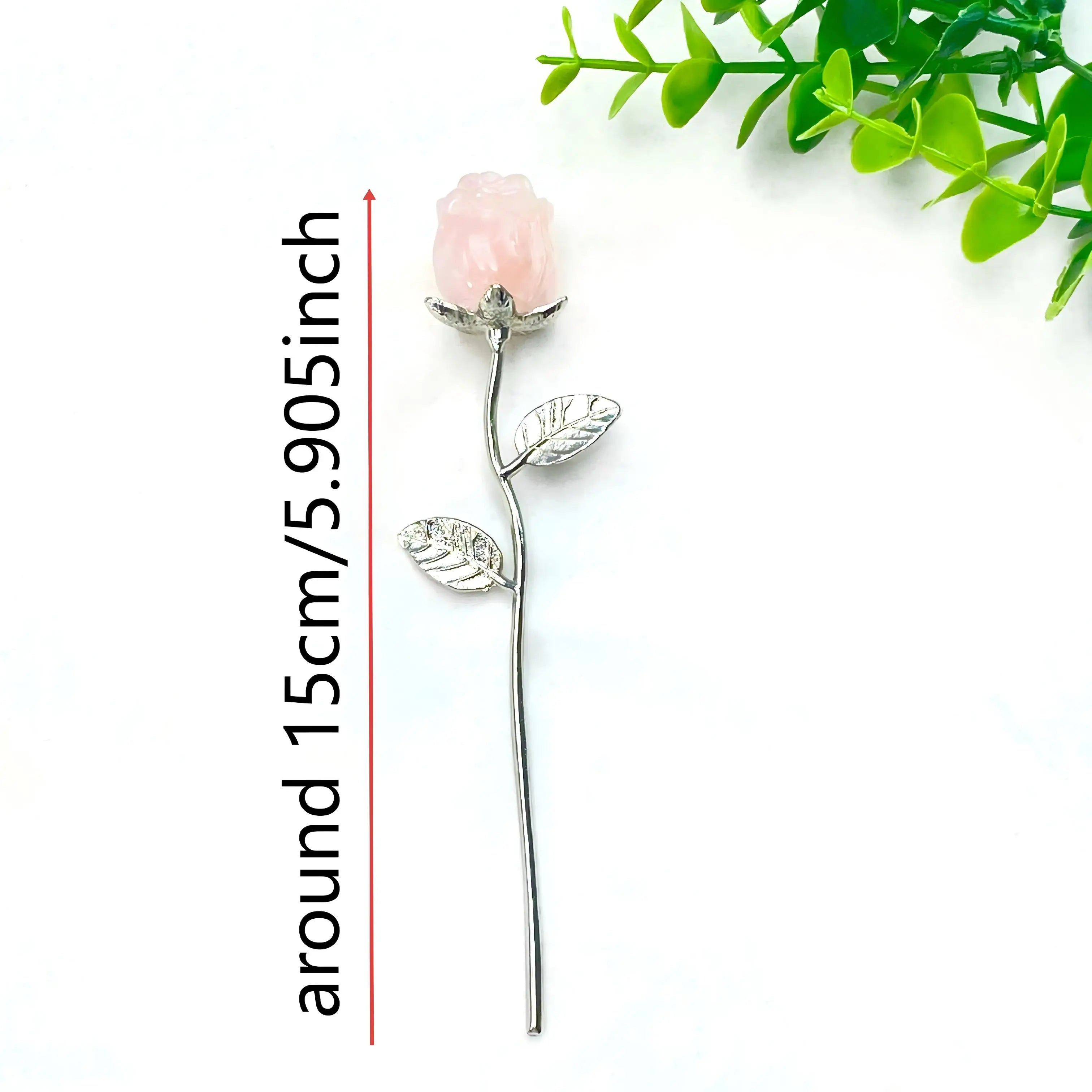 Crystal Carved Rose Flower — Natural Gemstone Rose Gift