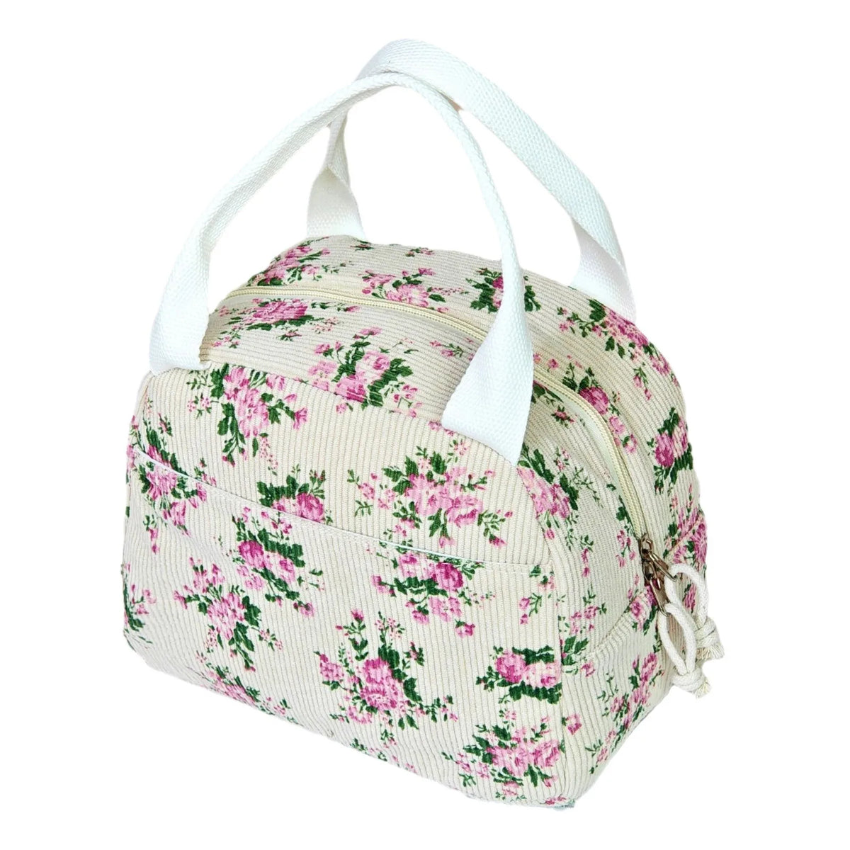 Quilted Floral Lunch Bag | Reusable Picnic & Travel Tote