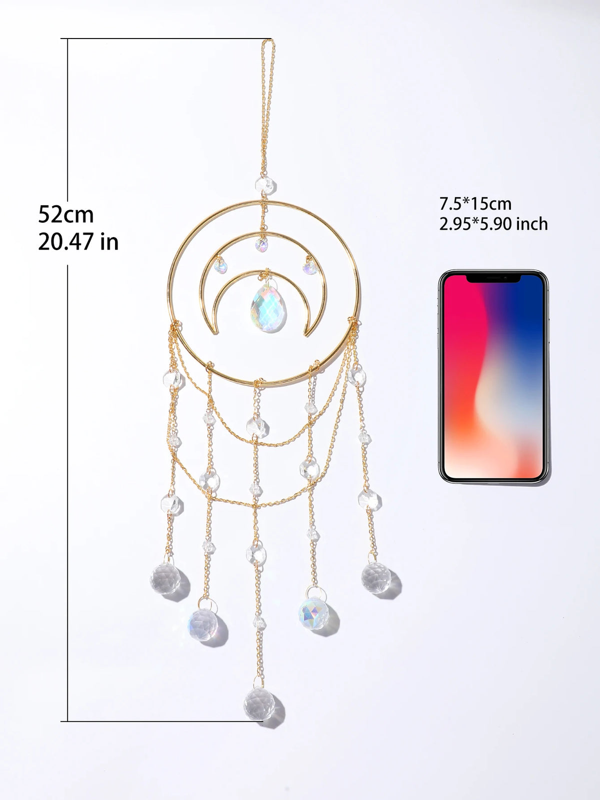 Moon Crystal Prism Suncatcher | Window Hanging