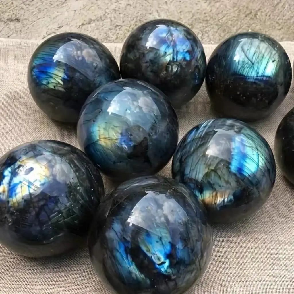 Natural Labradorite Crystal Sphere | Mystic Flash · Intuition, Protection & Magic