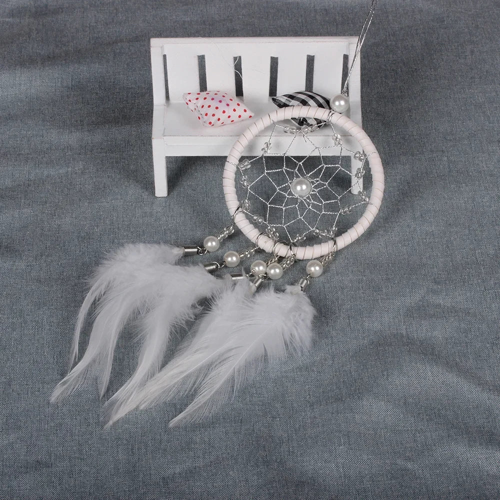 Dream Catcher Car Pendant | Feather & Crystal Rearview Mirror Charm