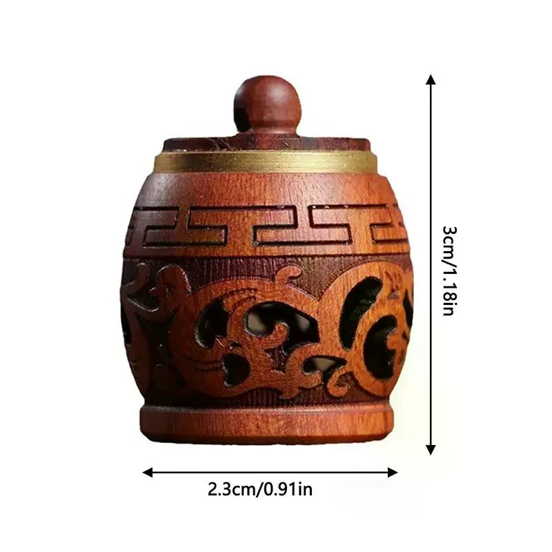 Hollow Carved Wood Aromatherapy Diffuser | Boho Fragrance Decoration