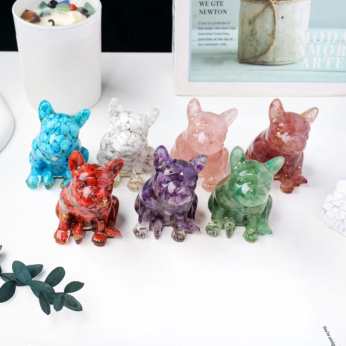 Dog Figurine | Resin & Crystal Gravel Keepsake