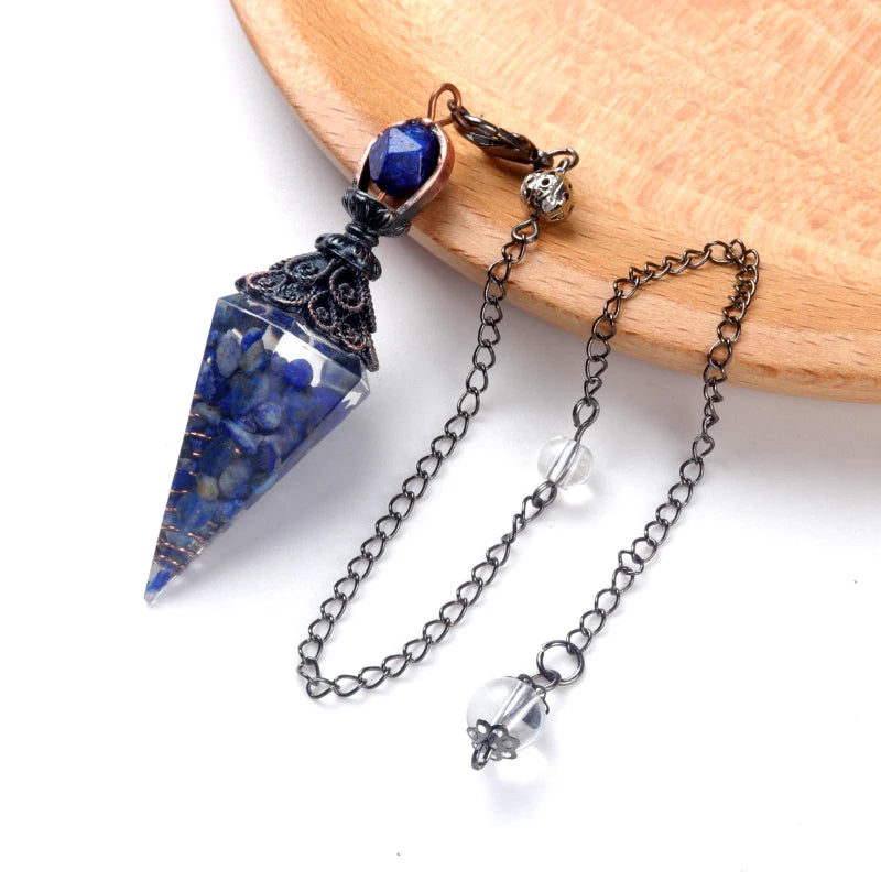 Crystal Pendulum Pendant | Natural Stone Dowsing Necklace