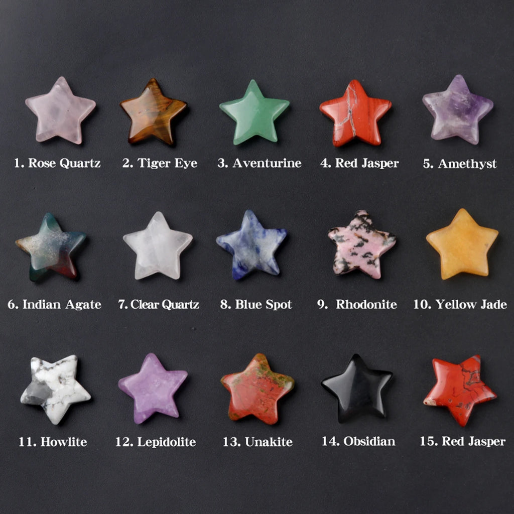 Crystal & Stone Star Set | 5-Piece Celestial Decor