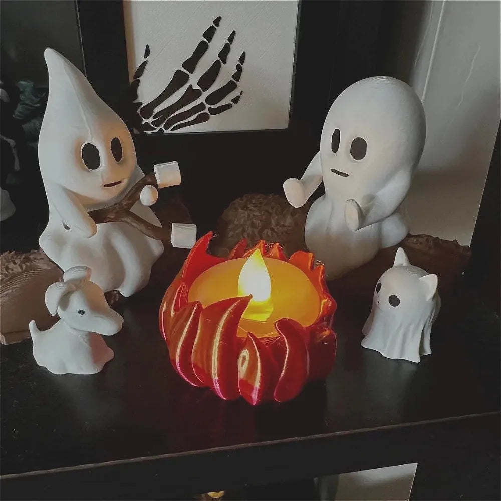 Halloween Ghost Campfire Decor Set | Spooky Outdoor Party Props