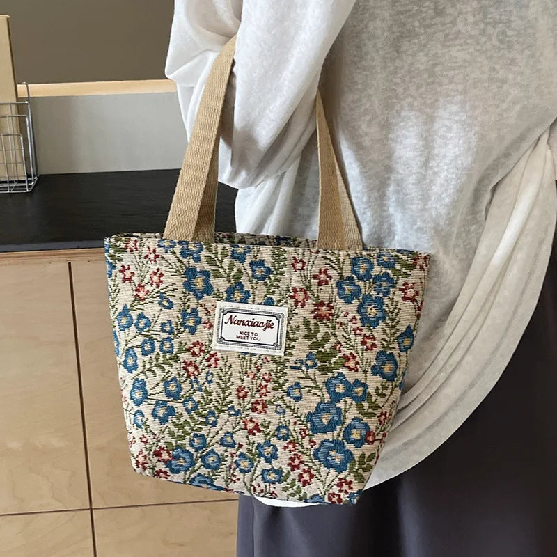 Floral Corduroy Tote Bag | Small & Large