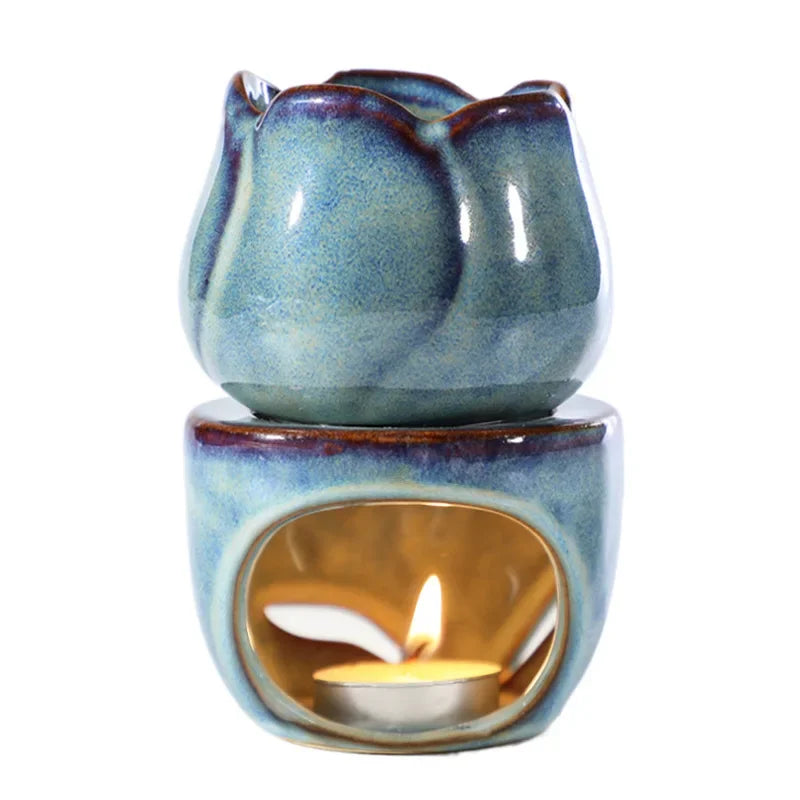 Aromatherapy Tulip Shaped Ceramic Incense Burner
