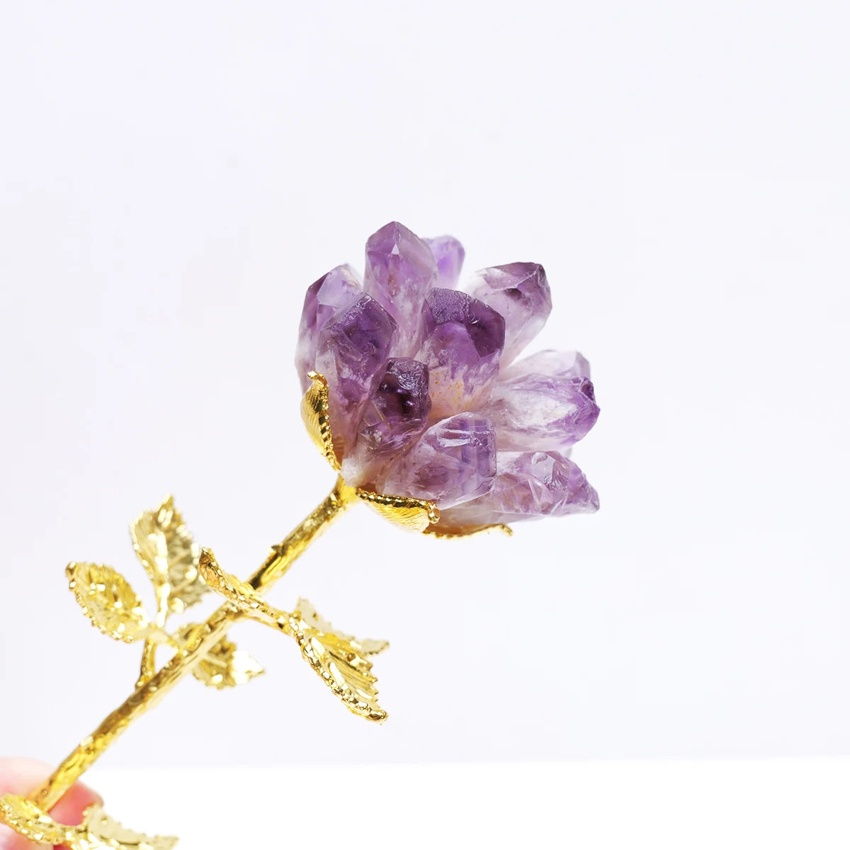 Natural Crystal Rose Cluster Flower Tree — Home Décor Gift Ornament