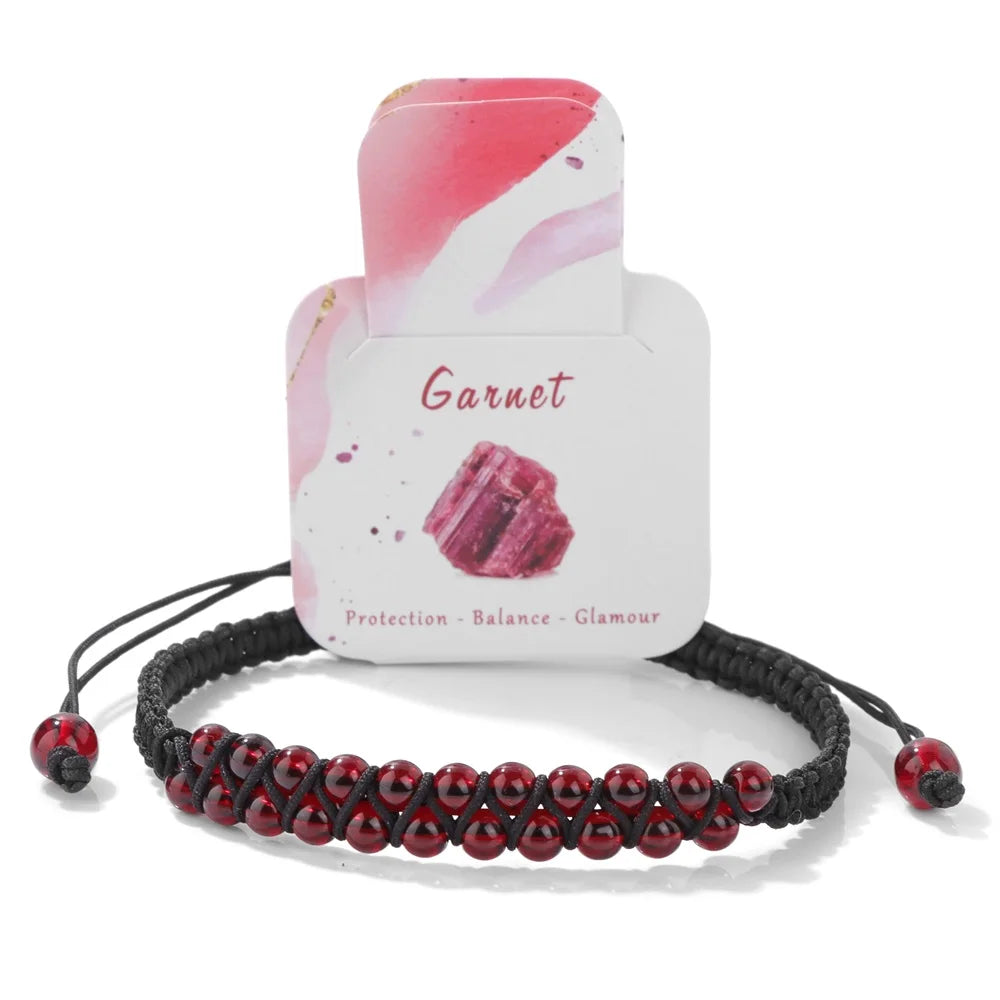 Double Braided Natural Stone Bracelet