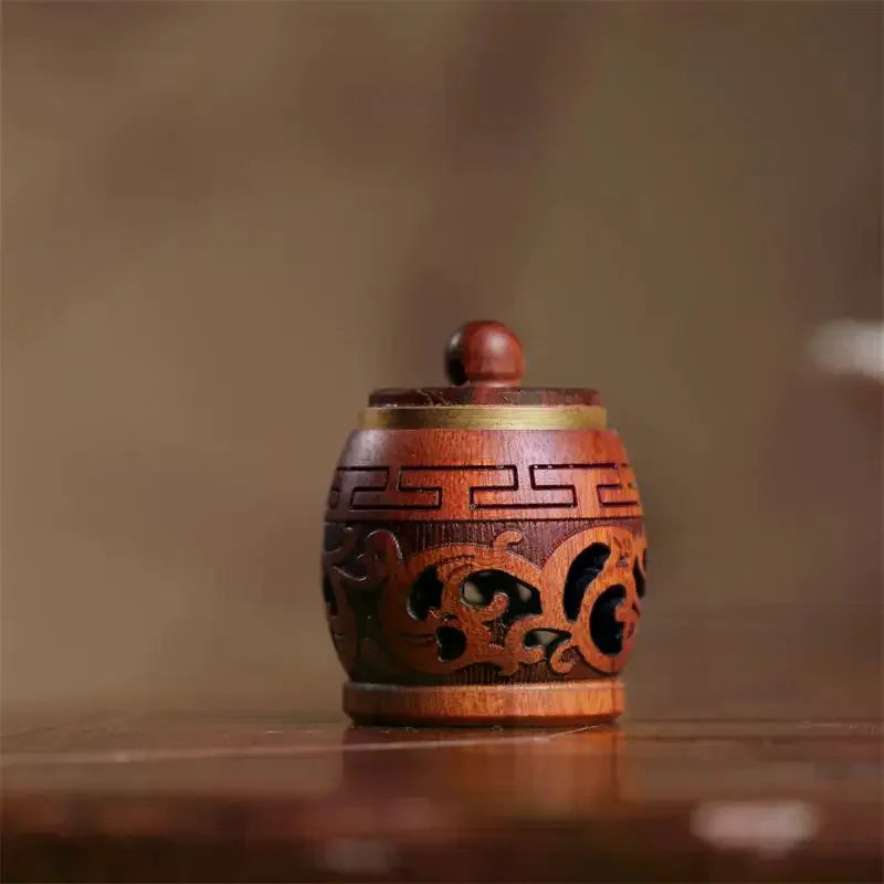 Hollow Carved Wood Aromatherapy Diffuser | Boho Fragrance Decoration