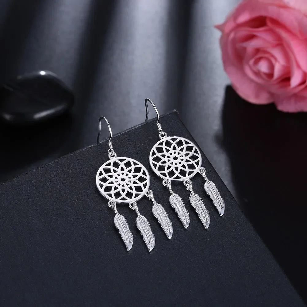 925 Sterling Silver Dreamcatcher Earrings