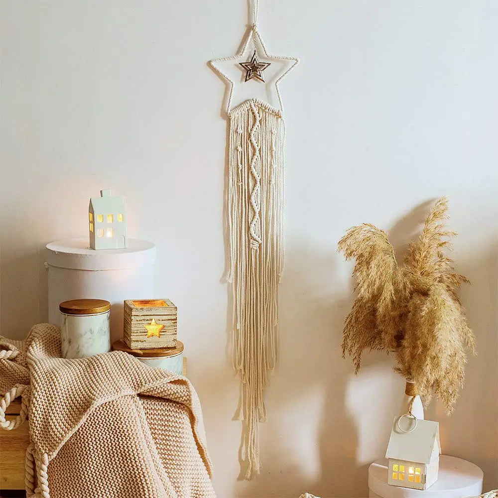 Boho Macrame Moon Dreamcatcher