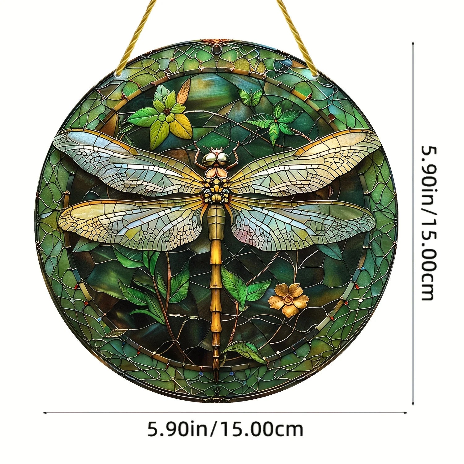 Stained Glass Dragonfly Suncatcher
