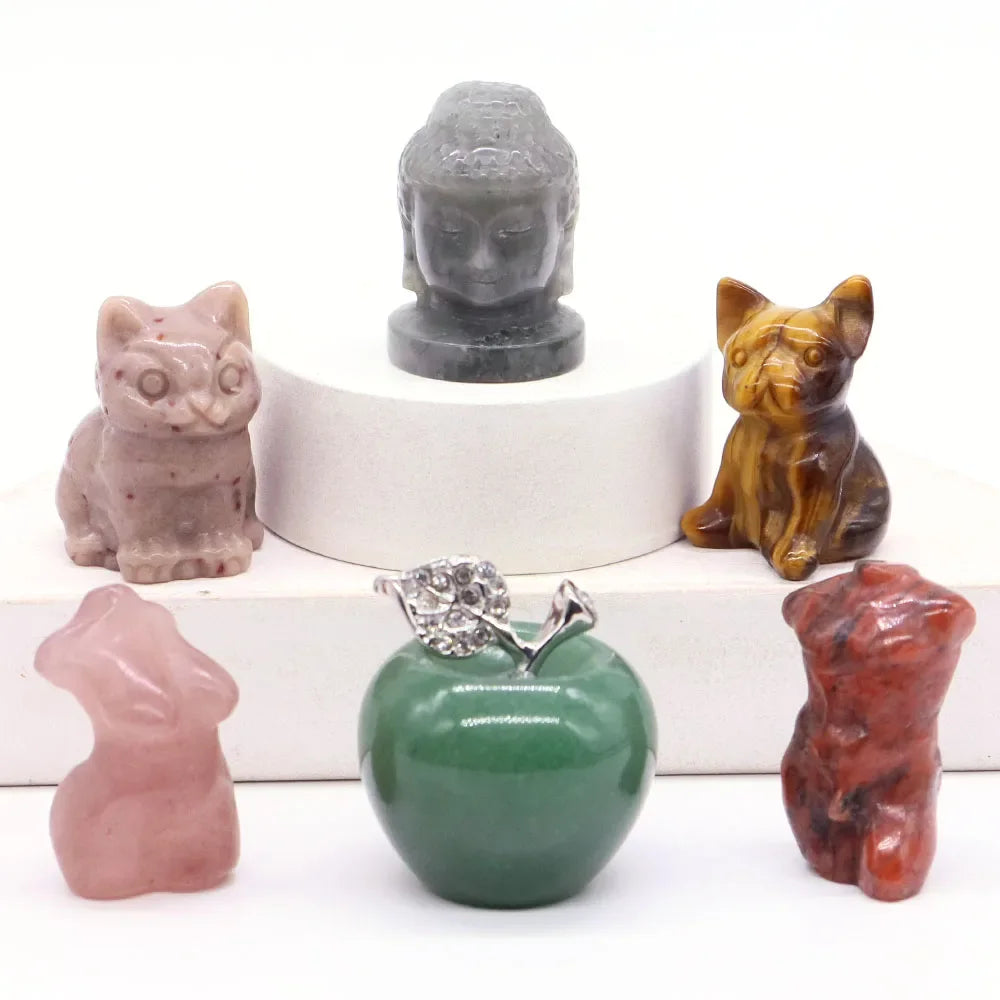 Mini Carved Figurine Collection | Assorted Materials • 1–20 Pieces