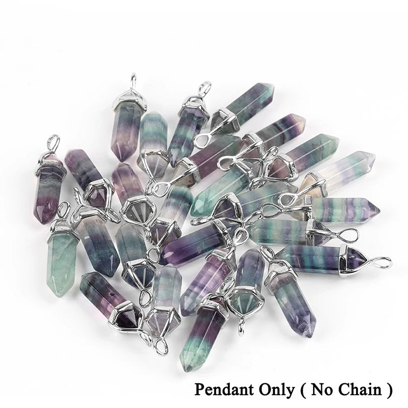 Fluorite Crystal Pillar Necklace