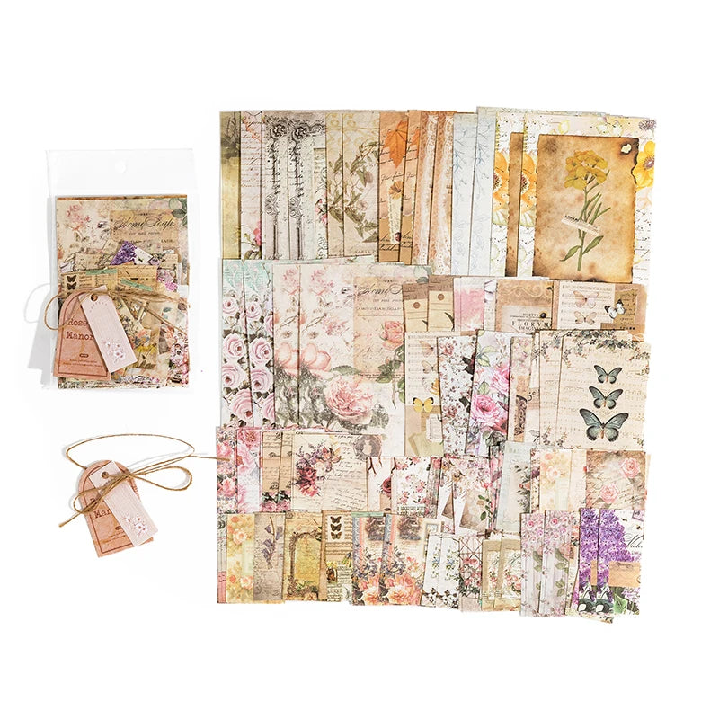 Vintage Junk Journal Paper Kit | 100pcs Scrapbooking Collage Craft Sheets
